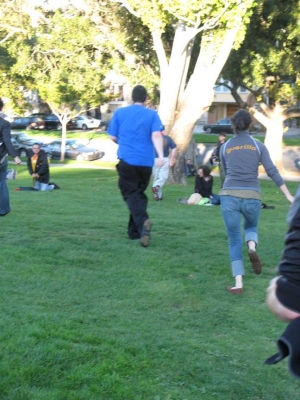 Sean was spotted sitting peacefully under a tree.