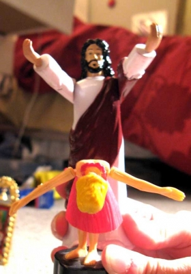 Mary Magdalen bows before the King of Heaven.