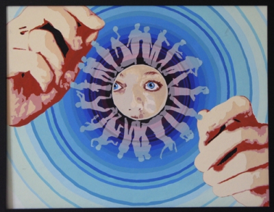 Gouache self-portrait mandala