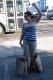 A bus stopper joins us with her groceries.
