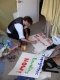 YellowBear makin' signs: