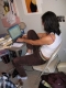Scarlett writing up the HATE manifesto.