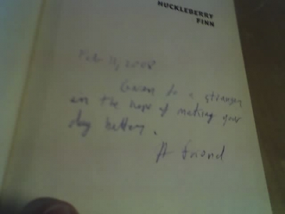 Listener's inscription Listener's inscription