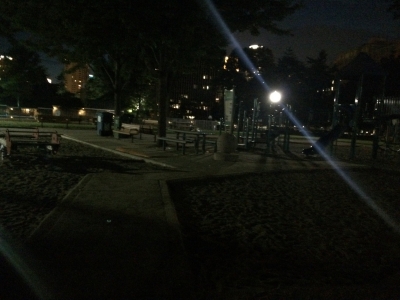 playground at night, source of sand