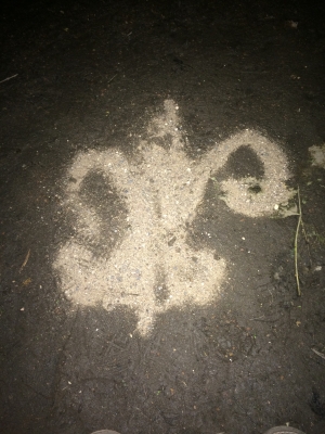 pouring out some sand