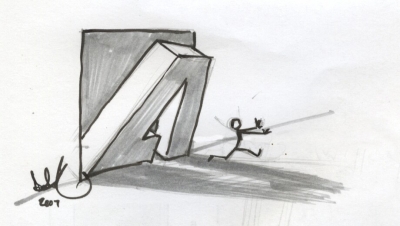 Run, little stick figure, run! Run, little stick figure, run!