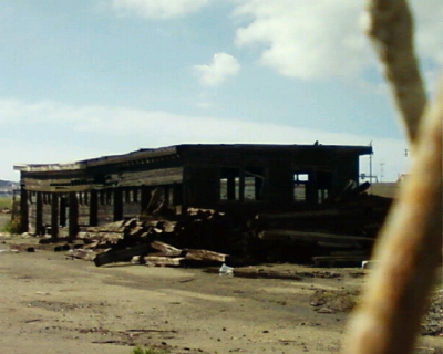 Charred building 