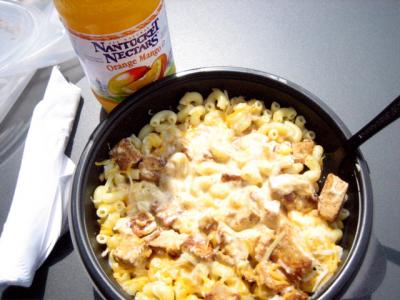 Orange Mango juice, Pasta & Cheese (with extra Orange)