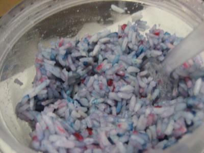 Purple dyed rice