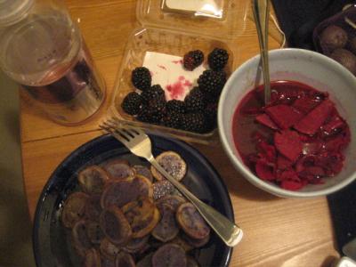 Blackberries, Borscht!, purple potatoes!