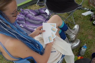 Emma addressing cards