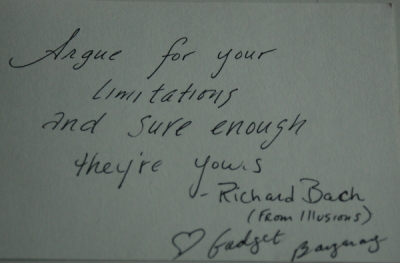 Gadget has excellent penmanship