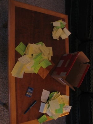 I sorted them into three piles