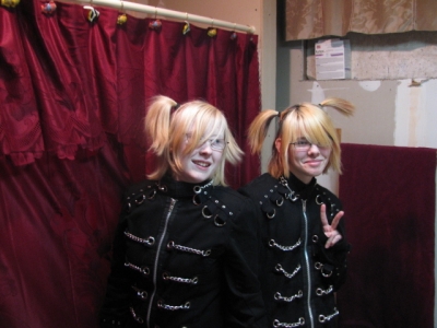 We were bored so I dressed Hayley up like me. We were bored so I dressed Hayley up like me.