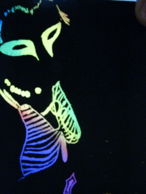 Made using rainbow scratchplastic