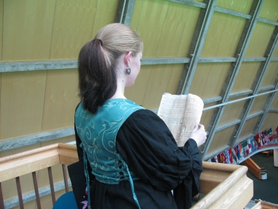 Borg in her pirate attire searching for the next clue