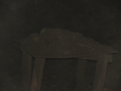 Spooky old miner table