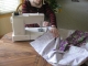 and sewed