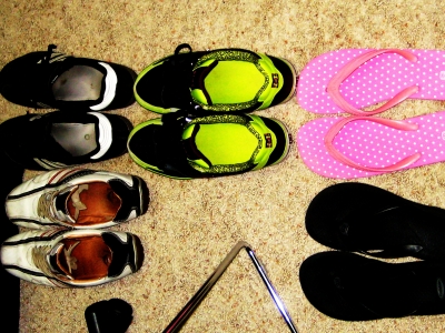 Shoes are to be taken off at the door---