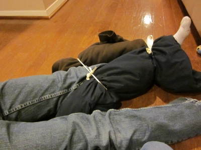 tie in place.