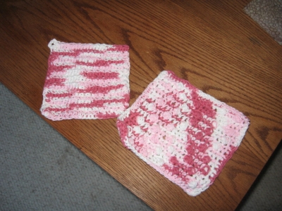 See, two nice dishtowls with nifty stitches on them.
