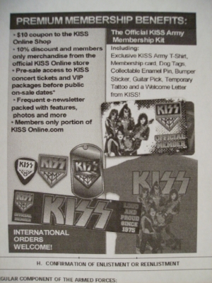 KISS Army Advertisement KISS Army Advertisement