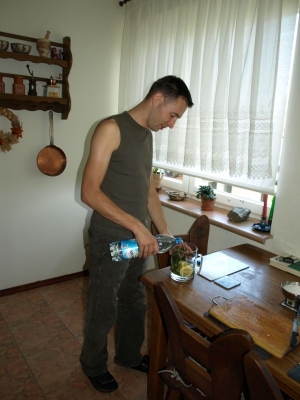 Adding water