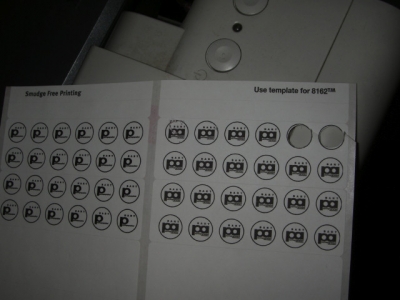 stickers on printer