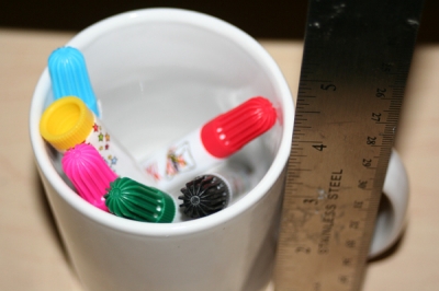 specially coated blank mug, with special markers.