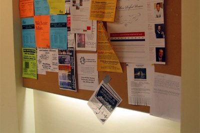 Copies were posted down the hall indoors