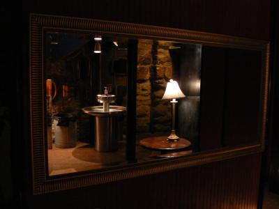 large mirror at entrance