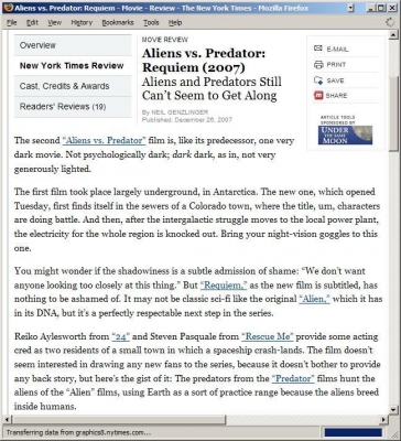 Mr. Genzlinger's review... if one can call it that.