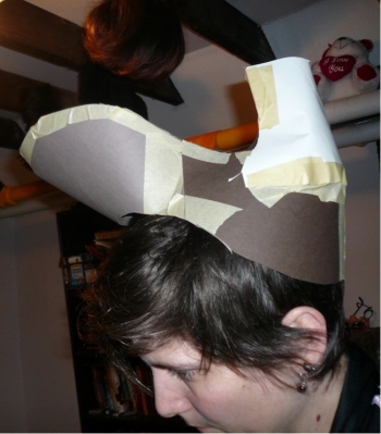 completed pattern on head