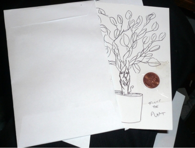 into the envelope