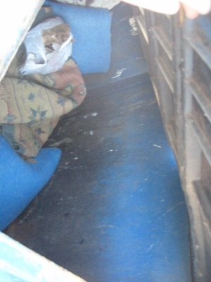 Insides of a dumpster