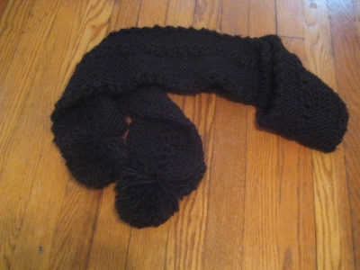 black knit scarf