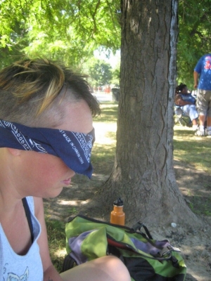 blindfolded