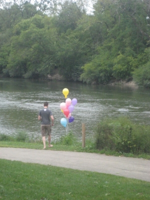 plum shot down by enemy forces into the river