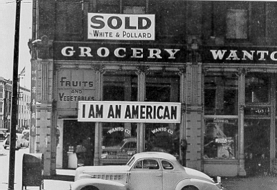 It became important to say you were American. The Chinese wore "I am Chinese" buttons so they would not be mistaken as japanese. For reals It became important to say you were American. The Chinese wore "I am Chinese" buttons so they would not be mistaken as japanese. For reals