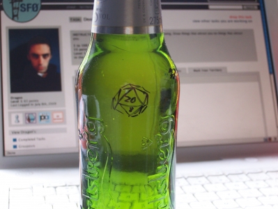 d20 (and everything it represents) on beer