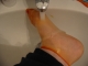 My foot is blasted with water...