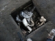 Trash in a hole.