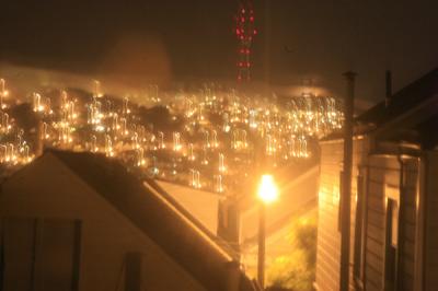 sutro tower at night