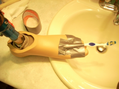After addition of the toothbrush