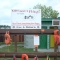 The Kids don't Float sign with the info posted on the right.
