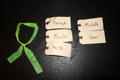 A colored band (Red/Green/Blue) was worn on the left upper-arm, and a name tag on the right wrist. A colored band (Red/Green/Blue) was worn on the left upper-arm, and a name tag on the right wrist.