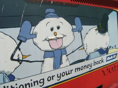 This advert seemed to need a moustache too.