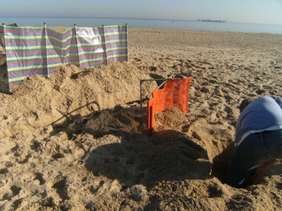 Process of digging for Beach Storm