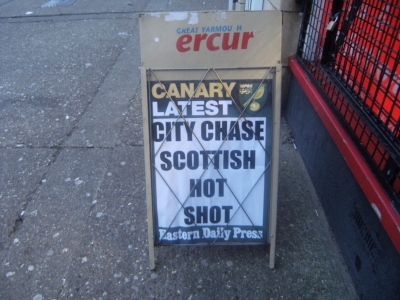 Newspaper headline.