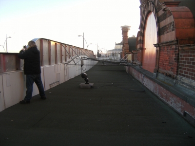 Front of roof.